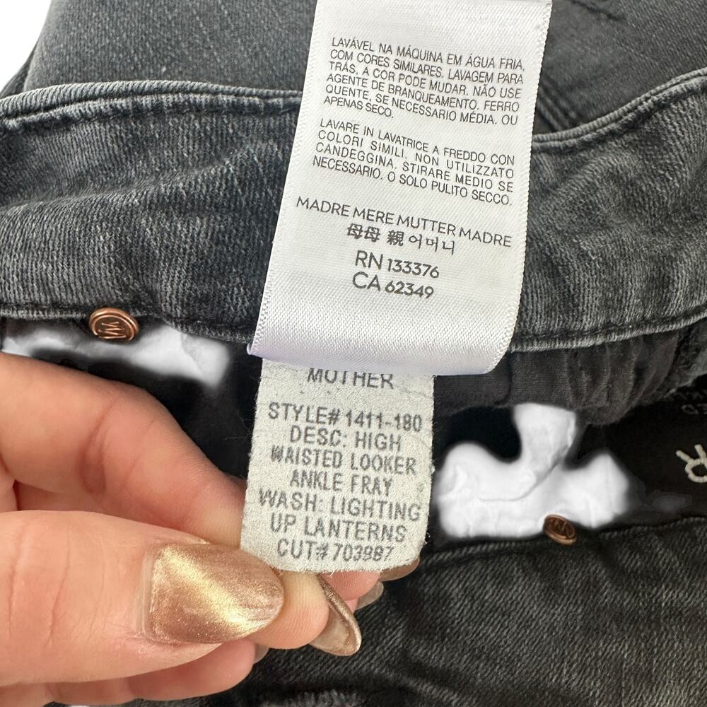 Mother Denim Women's High Waisted Looker Ankle Fray Lighting Up Lanterns,Size 28 - Picture 5 of 9